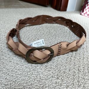 Braided Leather Belt in Tan